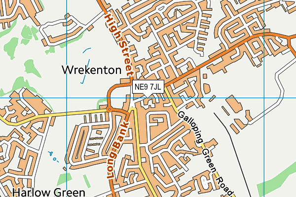 NE9 7JL map - OS VectorMap District (Ordnance Survey)