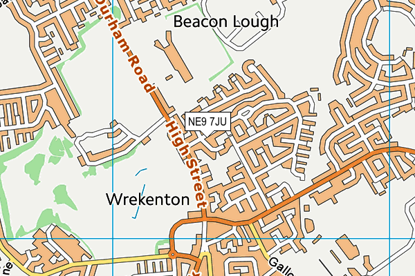 NE9 7JU map - OS VectorMap District (Ordnance Survey) NE9 7JU map - OS VectorMap District (Ordnance Survey)