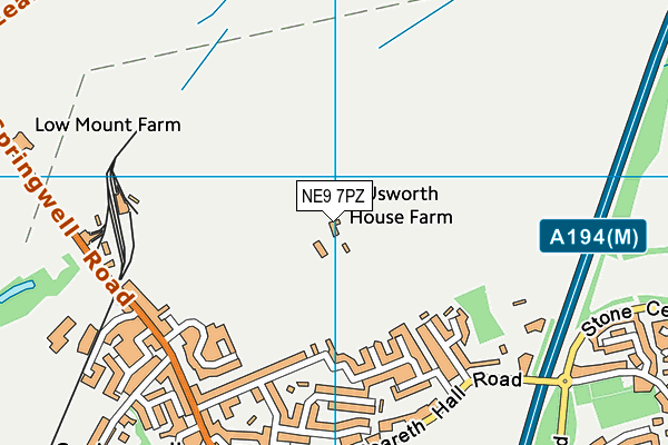 NE9 7PZ map - OS VectorMap District (Ordnance Survey) NE9 7PZ map - OS VectorMap District (Ordnance Survey)