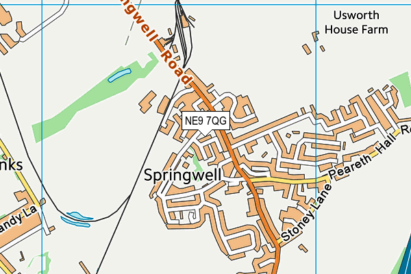 NE9 7QG map - OS VectorMap District (Ordnance Survey)