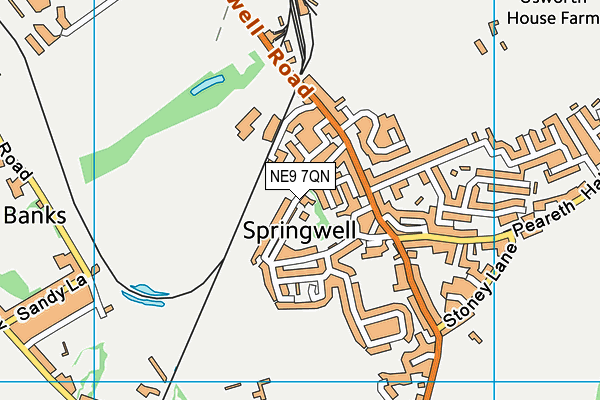 NE9 7QN map - OS VectorMap District (Ordnance Survey) NE9 7QN map - OS VectorMap District (Ordnance Survey)
