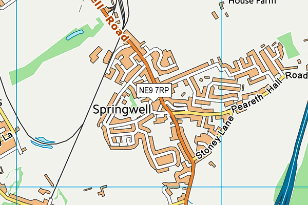 NE9 7RP map - OS VectorMap District (Ordnance Survey)