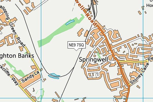 NE9 7SQ map - OS VectorMap District (Ordnance Survey) NE9 7SQ map - OS VectorMap District (Ordnance Survey)