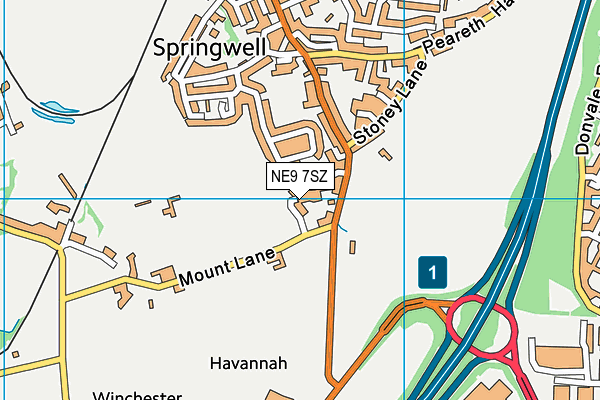 NE9 7SZ map - OS VectorMap District (Ordnance Survey) NE9 7SZ map - OS VectorMap District (Ordnance Survey)
