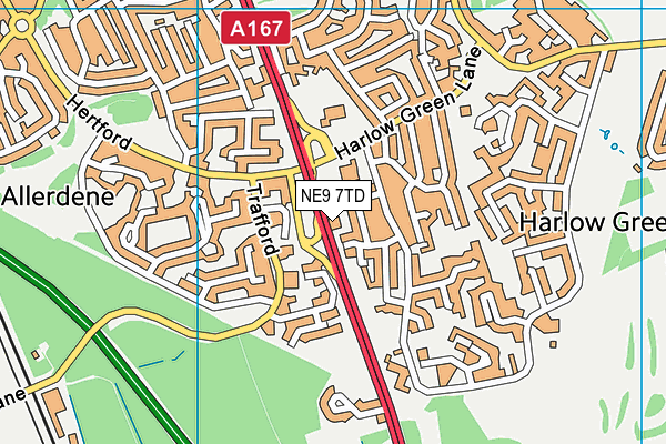 NE9 7TD map - OS VectorMap District (Ordnance Survey) NE9 7TD map - OS VectorMap District (Ordnance Survey)