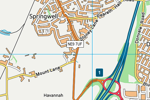 NE9 7UF map - OS VectorMap District (Ordnance Survey) NE9 7UF map - OS VectorMap District (Ordnance Survey)