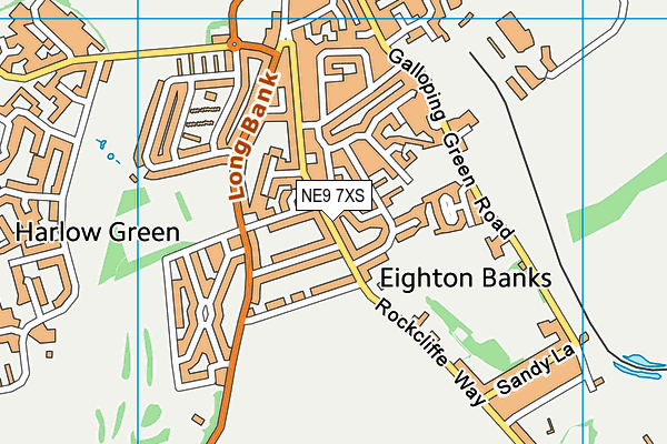 NE9 7XS map - OS VectorMap District (Ordnance Survey)