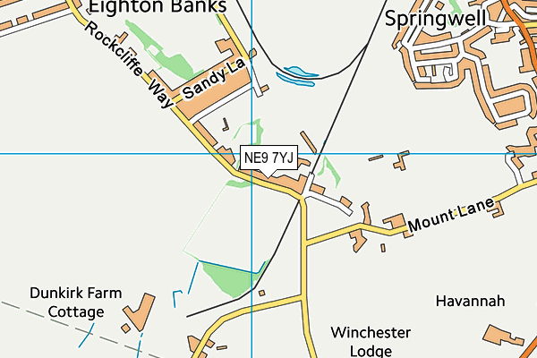 NE9 7YJ map - OS VectorMap District (Ordnance Survey) NE9 7YJ map - OS VectorMap District (Ordnance Survey)