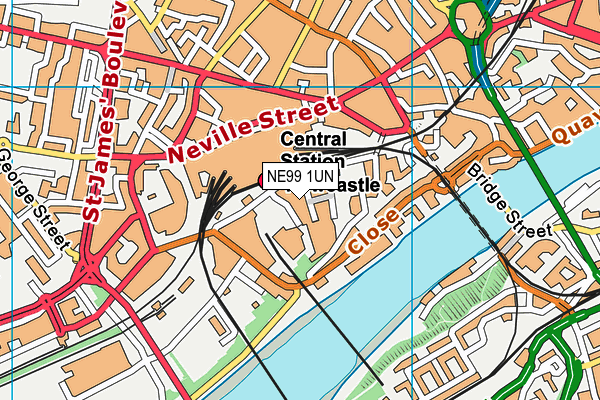 NE99 1UN map - OS VectorMap District (Ordnance Survey)