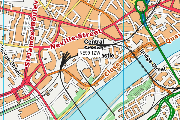 NE99 1ZW map - OS VectorMap District (Ordnance Survey) NE99 1ZW map - OS VectorMap District (Ordnance Survey)