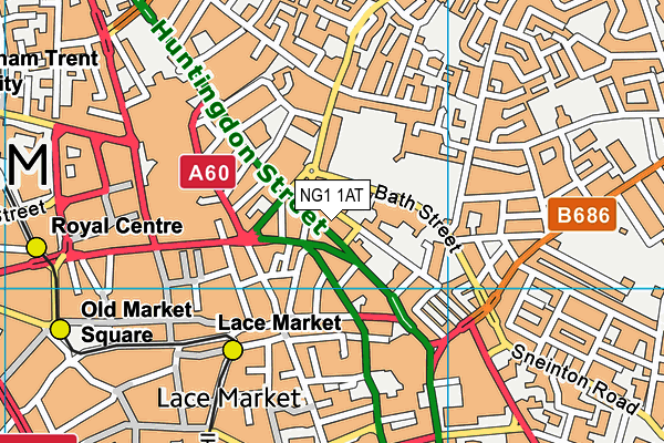 NG1 1AT map - OS VectorMap District (Ordnance Survey)