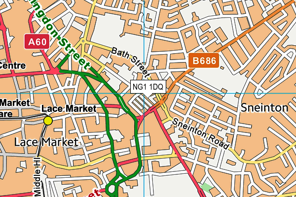 NG1 1DQ map - OS VectorMap District (Ordnance Survey) NG1 1DQ map - OS VectorMap District (Ordnance Survey)