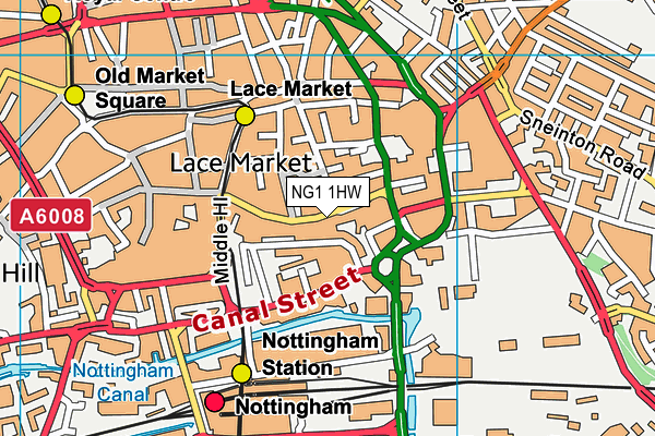 NG1 1HW map - OS VectorMap District (Ordnance Survey) NG1 1HW map - OS VectorMap District (Ordnance Survey)