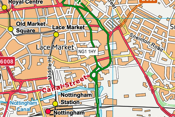 NG1 1HY map - OS VectorMap District (Ordnance Survey) NG1 1HY map - OS VectorMap District (Ordnance Survey)