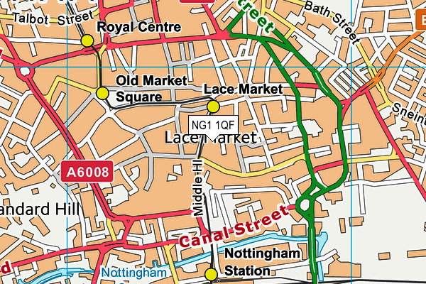 NG1 1QF map - OS VectorMap District (Ordnance Survey) NG1 1QF map - OS VectorMap District (Ordnance Survey)