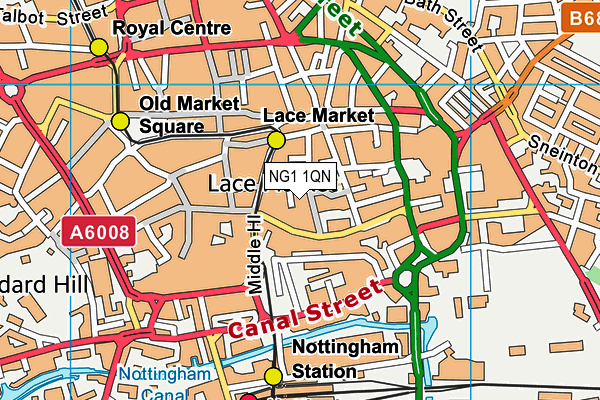 NG1 1QN map - OS VectorMap District (Ordnance Survey) NG1 1QN map - OS VectorMap District (Ordnance Survey)