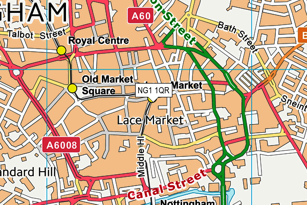 NG1 1QR map - OS VectorMap District (Ordnance Survey)