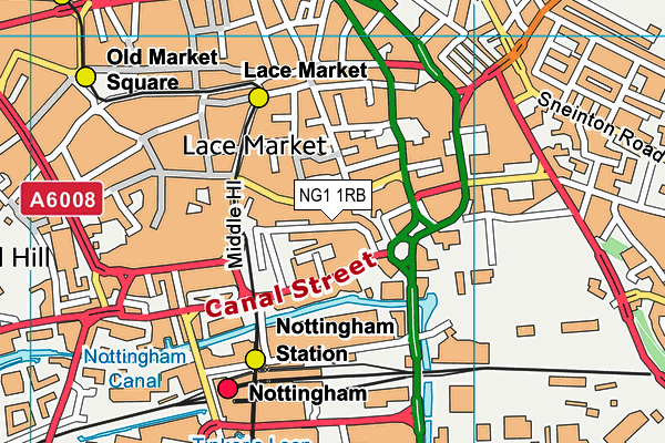 NG1 1RB map - OS VectorMap District (Ordnance Survey) NG1 1RB map - OS VectorMap District (Ordnance Survey)