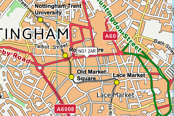 NG1 2AR map - OS VectorMap District (Ordnance Survey) NG1 2AR map - OS VectorMap District (Ordnance Survey)