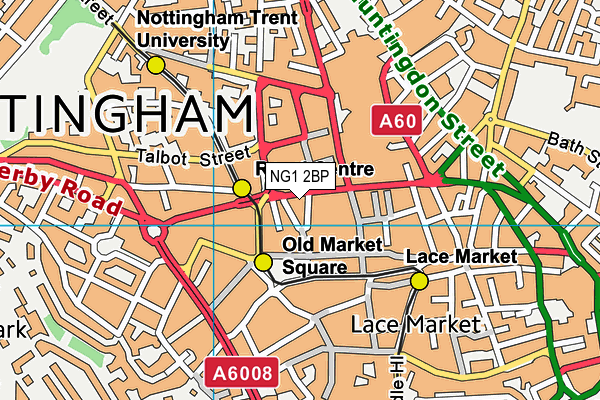 NG1 2BP map - OS VectorMap District (Ordnance Survey) NG1 2BP map - OS VectorMap District (Ordnance Survey)