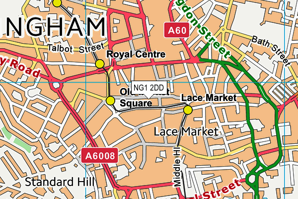 NG1 2DD map - OS VectorMap District (Ordnance Survey) NG1 2DD map - OS VectorMap District (Ordnance Survey)