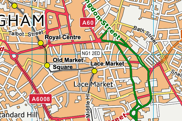 NG1 2ED map - OS VectorMap District (Ordnance Survey) NG1 2ED map - OS VectorMap District (Ordnance Survey)