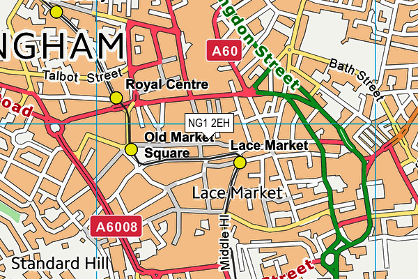 NG1 2EH map - OS VectorMap District (Ordnance Survey) NG1 2EH map - OS VectorMap District (Ordnance Survey)