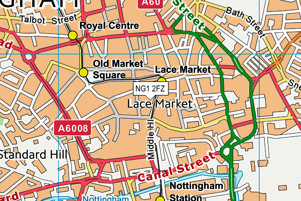 NG1 2FZ map - OS VectorMap District (Ordnance Survey) NG1 2FZ map - OS VectorMap District (Ordnance Survey)