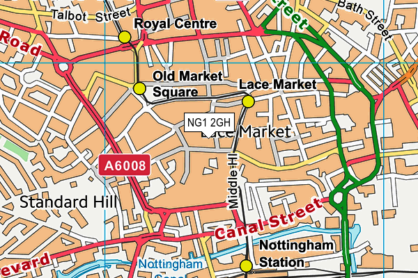 NG1 2GH map - OS VectorMap District (Ordnance Survey) NG1 2GH map - OS VectorMap District (Ordnance Survey)