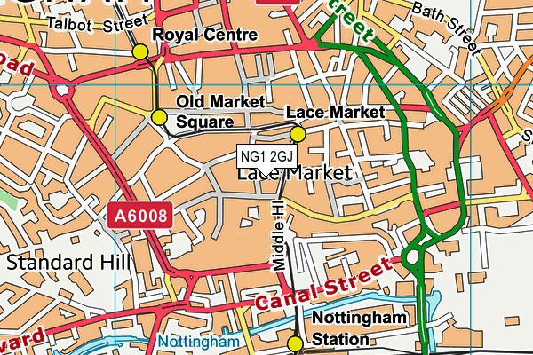 NG1 2GJ map - OS VectorMap District (Ordnance Survey) NG1 2GJ map - OS VectorMap District (Ordnance Survey)