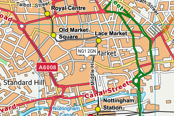 NG1 2GN map - OS VectorMap District (Ordnance Survey) NG1 2GN map - OS VectorMap District (Ordnance Survey)