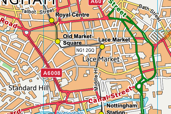 NG1 2GQ map - OS VectorMap District (Ordnance Survey) NG1 2GQ map - OS VectorMap District (Ordnance Survey)