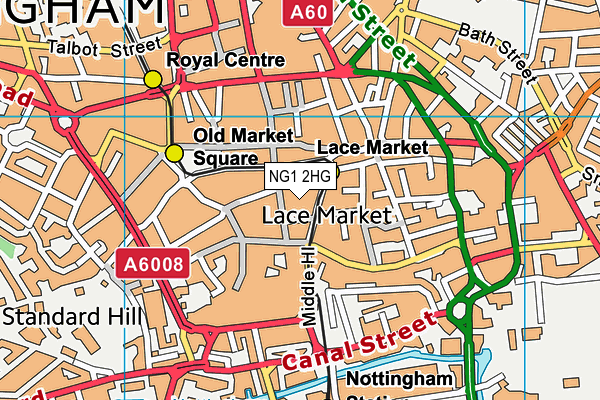 NG1 2HG map - OS VectorMap District (Ordnance Survey) NG1 2HG map - OS VectorMap District (Ordnance Survey)