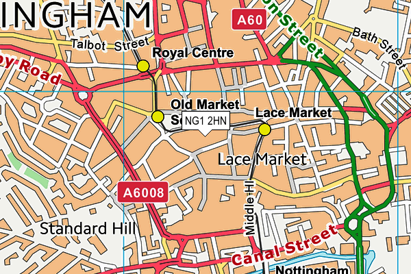NG1 2HN map - OS VectorMap District (Ordnance Survey) NG1 2HN map - OS VectorMap District (Ordnance Survey)