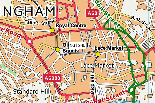 NG1 2HU map - OS VectorMap District (Ordnance Survey) NG1 2HU map - OS VectorMap District (Ordnance Survey)