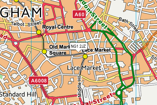 NG1 2JZ map - OS VectorMap District (Ordnance Survey) NG1 2JZ map - OS VectorMap District (Ordnance Survey)