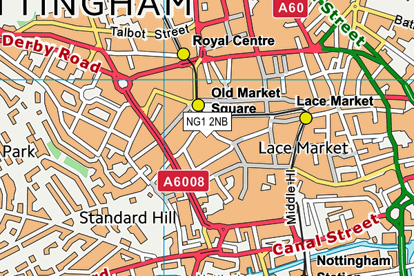NG1 2NB map - OS VectorMap District (Ordnance Survey) NG1 2NB map - OS VectorMap District (Ordnance Survey)