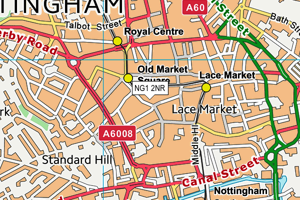NG1 2NR map - OS VectorMap District (Ordnance Survey) NG1 2NR map - OS VectorMap District (Ordnance Survey)