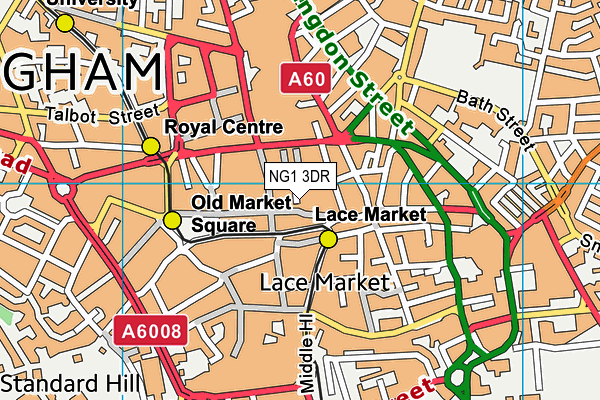 NG1 3DR map - OS VectorMap District (Ordnance Survey) NG1 3DR map - OS VectorMap District (Ordnance Survey)