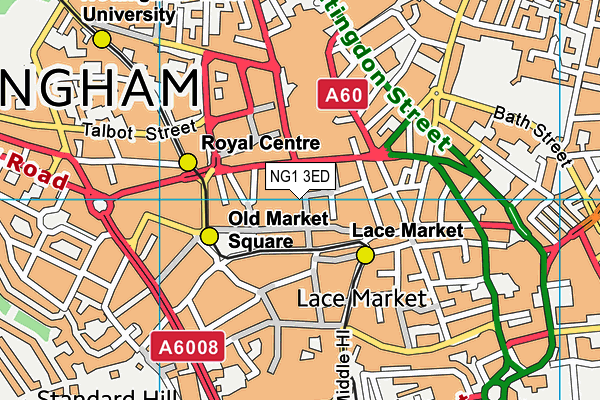NG1 3ED map - OS VectorMap District (Ordnance Survey) NG1 3ED map - OS VectorMap District (Ordnance Survey)