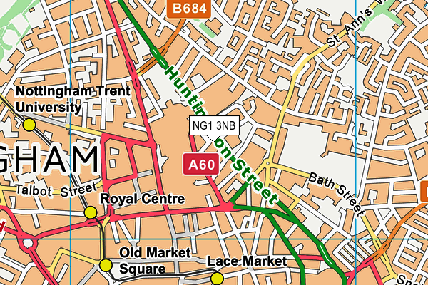 NG1 3NB map - OS VectorMap District (Ordnance Survey) NG1 3NB map - OS VectorMap District (Ordnance Survey)