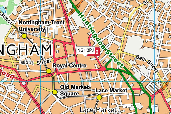 NG1 3PJ map - OS VectorMap District (Ordnance Survey) NG1 3PJ map - OS VectorMap District (Ordnance Survey)