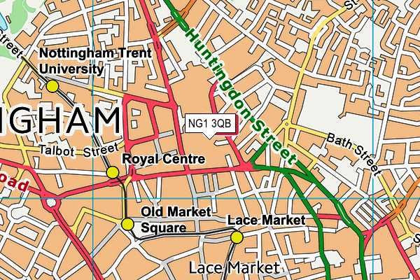 NG1 3QB map - OS VectorMap District (Ordnance Survey) NG1 3QB map - OS VectorMap District (Ordnance Survey)