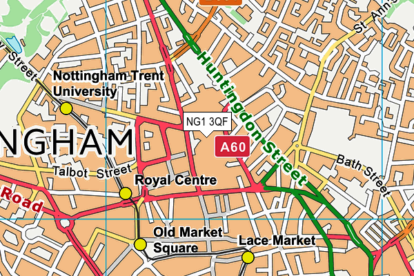 NG1 3QF map - OS VectorMap District (Ordnance Survey) NG1 3QF map - OS VectorMap District (Ordnance Survey)