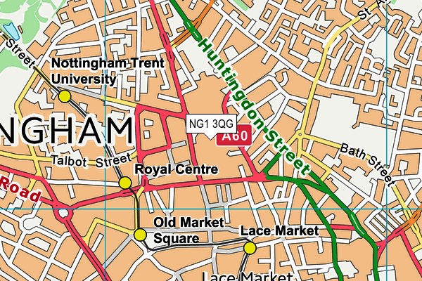 NG1 3QG map - OS VectorMap District (Ordnance Survey) NG1 3QG map - OS VectorMap District (Ordnance Survey)