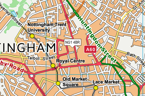 NG1 4BR map - OS VectorMap District (Ordnance Survey)
