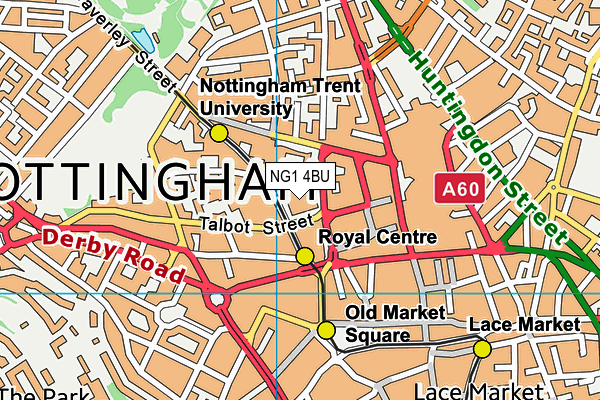 NG1 4BU map - OS VectorMap District (Ordnance Survey) NG1 4BU map - OS VectorMap District (Ordnance Survey)