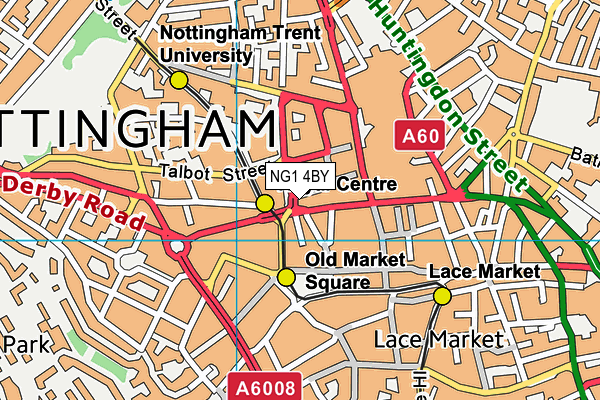 NG1 4BY map - OS VectorMap District (Ordnance Survey) NG1 4BY map - OS VectorMap District (Ordnance Survey)