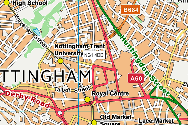 NG1 4DD map - OS VectorMap District (Ordnance Survey) NG1 4DD map - OS VectorMap District (Ordnance Survey)