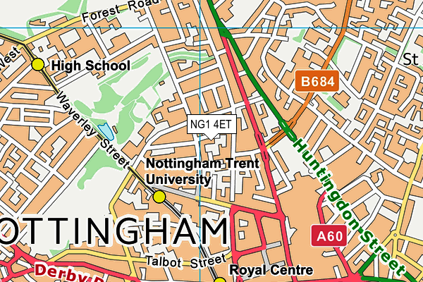 NG1 4ET map - OS VectorMap District (Ordnance Survey) NG1 4ET map - OS VectorMap District (Ordnance Survey)